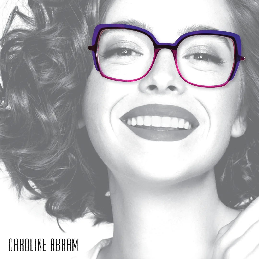 Purple-to-magenta gradient square eyeglasses frame by Caroline Abram